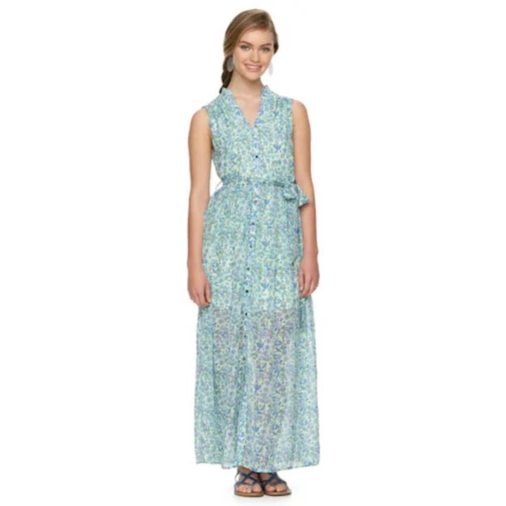 Disney’s Alice Through the Looking Glass Sundress Maxi Dress Buttons - Medium
